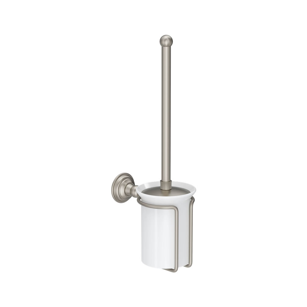 Cutout image of Crosswater Belgravia Brushed Nickel Wall-Hung Toilet Brush Set